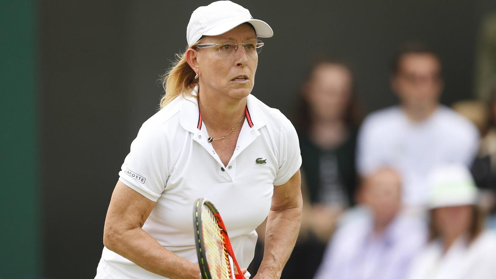 Martina Navratilova bei einem Show-Match während Wimbledon 2016 Martina Navratilova bei einem Show-Match während Wimbledon 2016