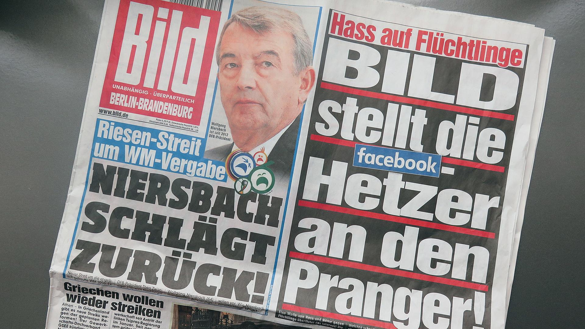 Titelseite der "Bild" vom 20. Oktober 2015 Titelseite der "Bild" vom 20. Oktober 2015