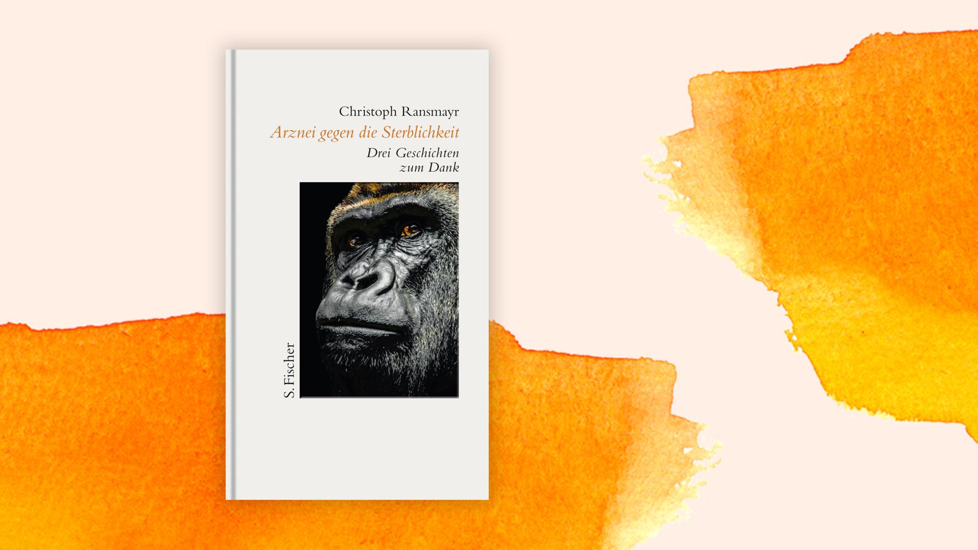Das Cover ist hellgrau, darauf ist neben Autor und Titel das Porträt eines Affen zu sehen. Das Cover ist hellgrau, darauf ist neben Autor und Titel das Porträt eines Affen zu sehen.
