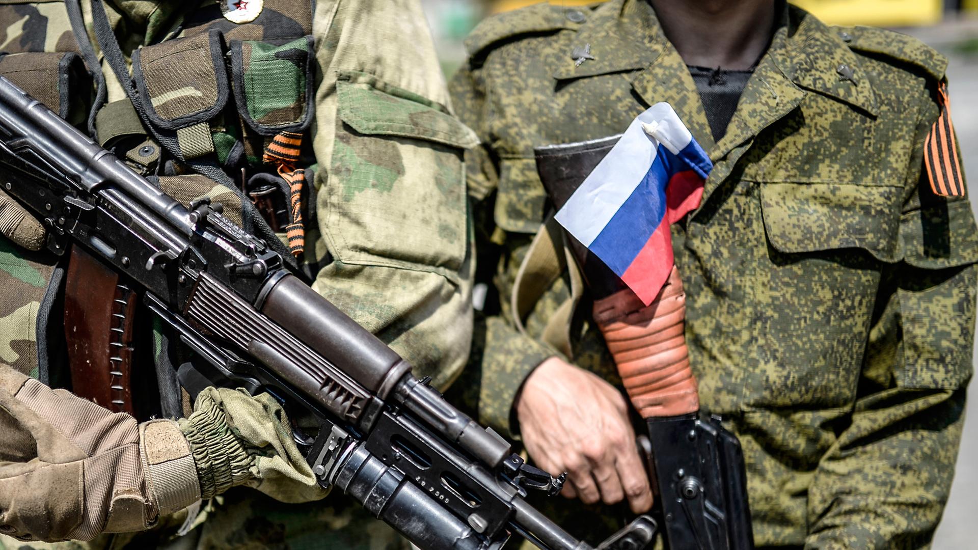 Russische Separatisten im Norden von Donezk Russische Separatisten im Norden von Donezk