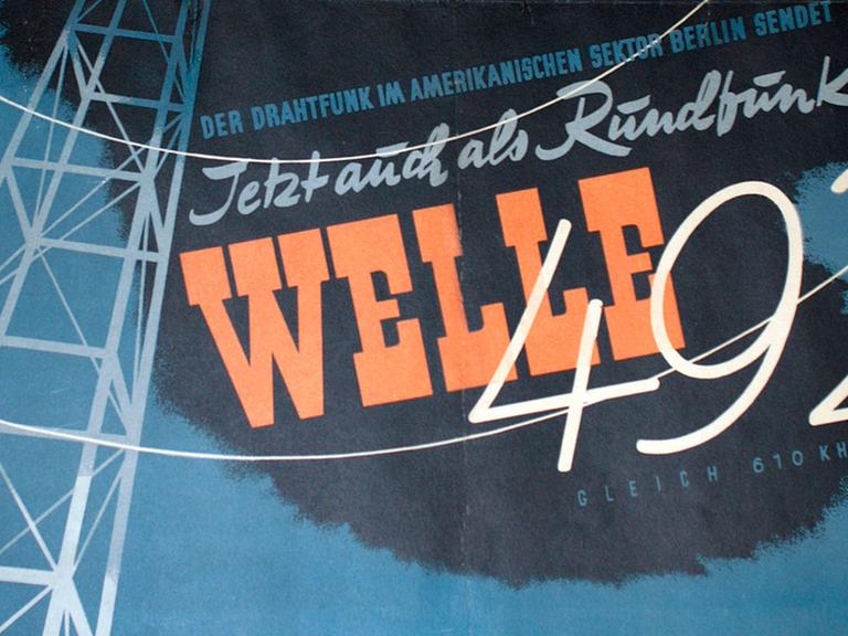 Umstellung von DIAS auf RIAS am 4.9.1946: Ankündigung der MW-Übertragung, Ausschnitt aus einem Plakat