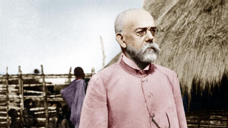 Digital kolorierte Fotografie von Robert Koch in Afrika. Digital kolorierte Fotografie von Robert Koch in Afrika.