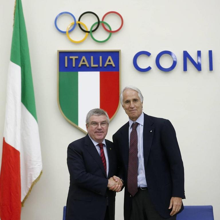 IOC-Präsident Thomas Bach und CONI-Präsident Giovanni Malagò