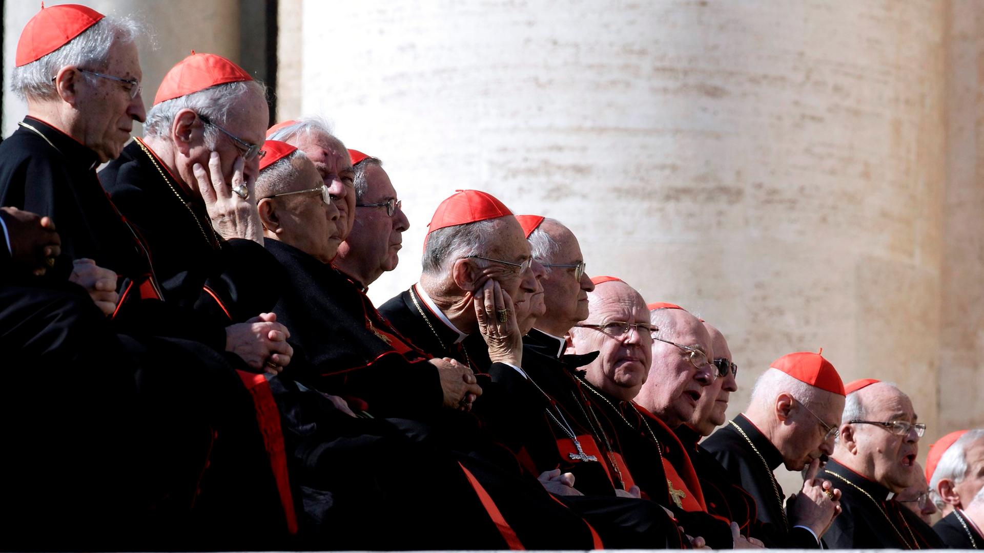 Katholische Kardinäle während der letzten Audienz von Papst Benedikt XVI. Katholische Kardinäle während der letzten Audienz von Papst Benedikt XVI.
