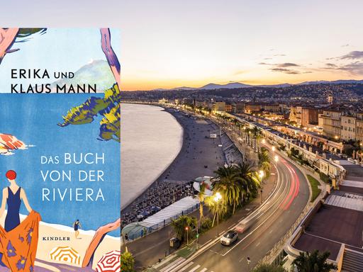 Montage: Buchcover von "Das Buch von der Riviera" und die Küste der Cote D'Azur.