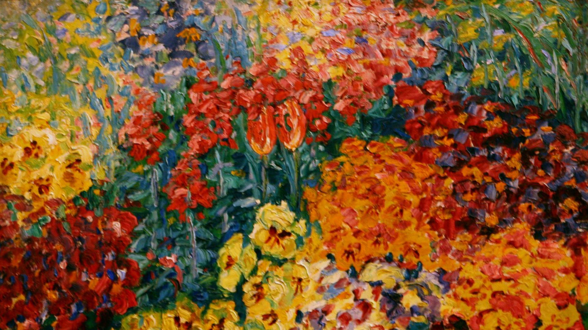 Emil Noldes Ölgemälde "Blumengarten: Stiefmütterchen" Emil Noldes Ölgemälde "Blumengarten: Stiefmütterchen"