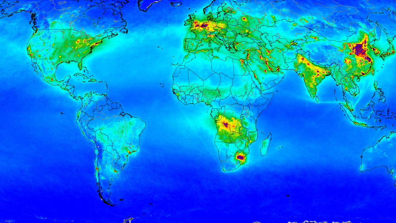 Die globale Verteilung von Stickstoffdioxid in der Luft lässt sich nur mit Satelliten messen Die globale Verteilung von Stickstoffdioxid in der Luft lässt sich nur mit Satelliten messen