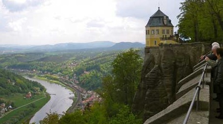 Blick von der Festung Königstein auf die Elbe