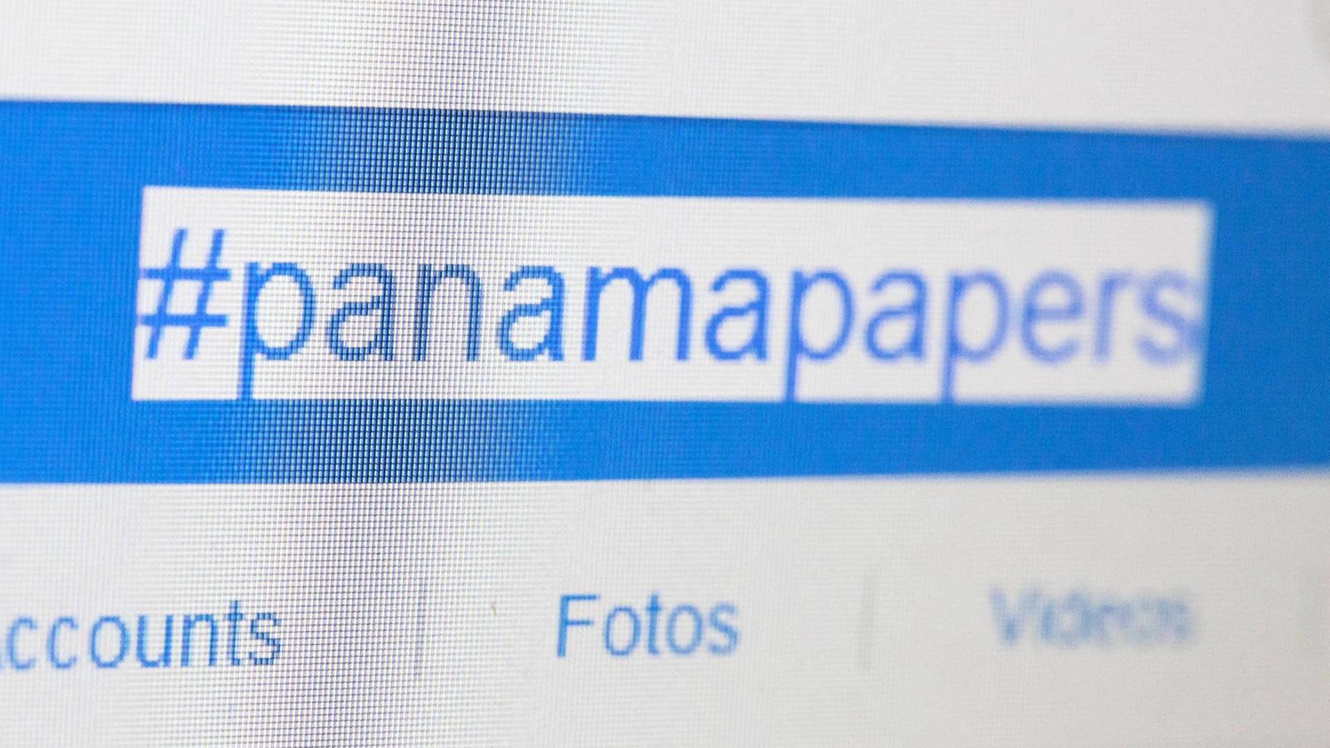 Der Hashtag #panamapapers auf einem Bildschirm. Der Hashtag #panamapapers auf einem Bildschirm.