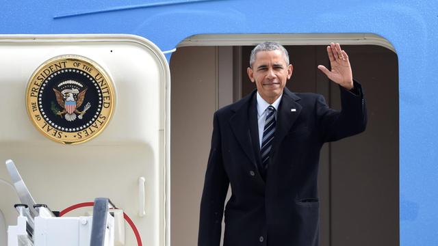 Barack Obama zum Deutschland-Besuch in Hannover gelandet