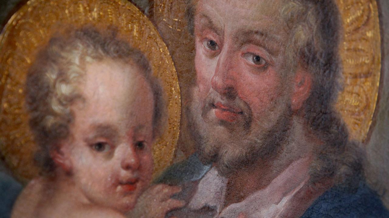 Ein Bild des Heiligen Josef mit dem Jesuskind, aufgenommen am 17.03.2009 in der Pfarrkirche St. Ulrich in Seeg Ein Bild des Heiligen Josef mit dem Jesuskind, aufgenommen am 17.03.2009 in der Pfarrkirche St. Ulrich in Seeg