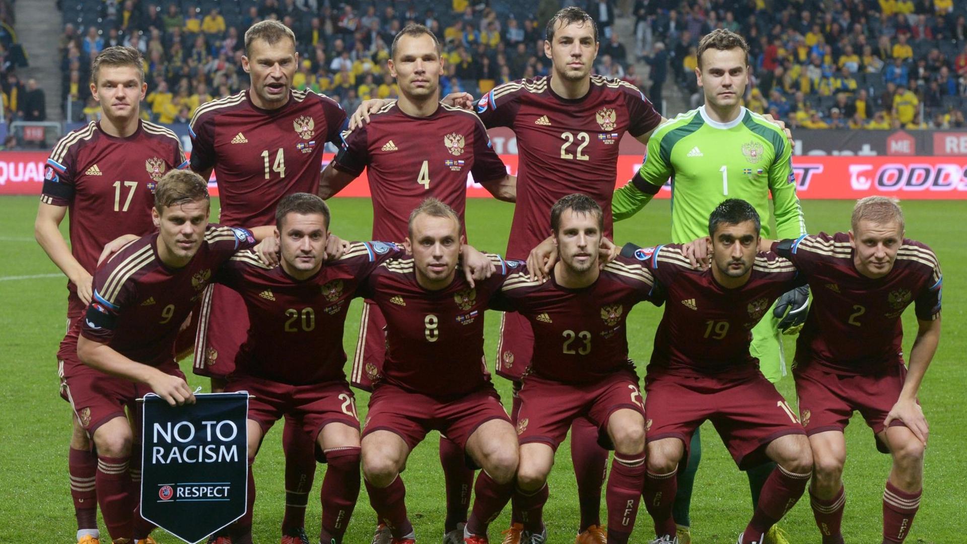Gruppenbild der russischen Fußball-Nationalmannschaft vor der WM 2014 Gruppenbild der russischen Fußball-Nationalmannschaft vor der WM 2014