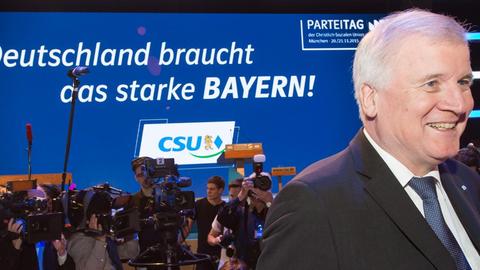 CSU-Parteivorsitzender Horst Seehofer vor Beginn des Parteitags in München.