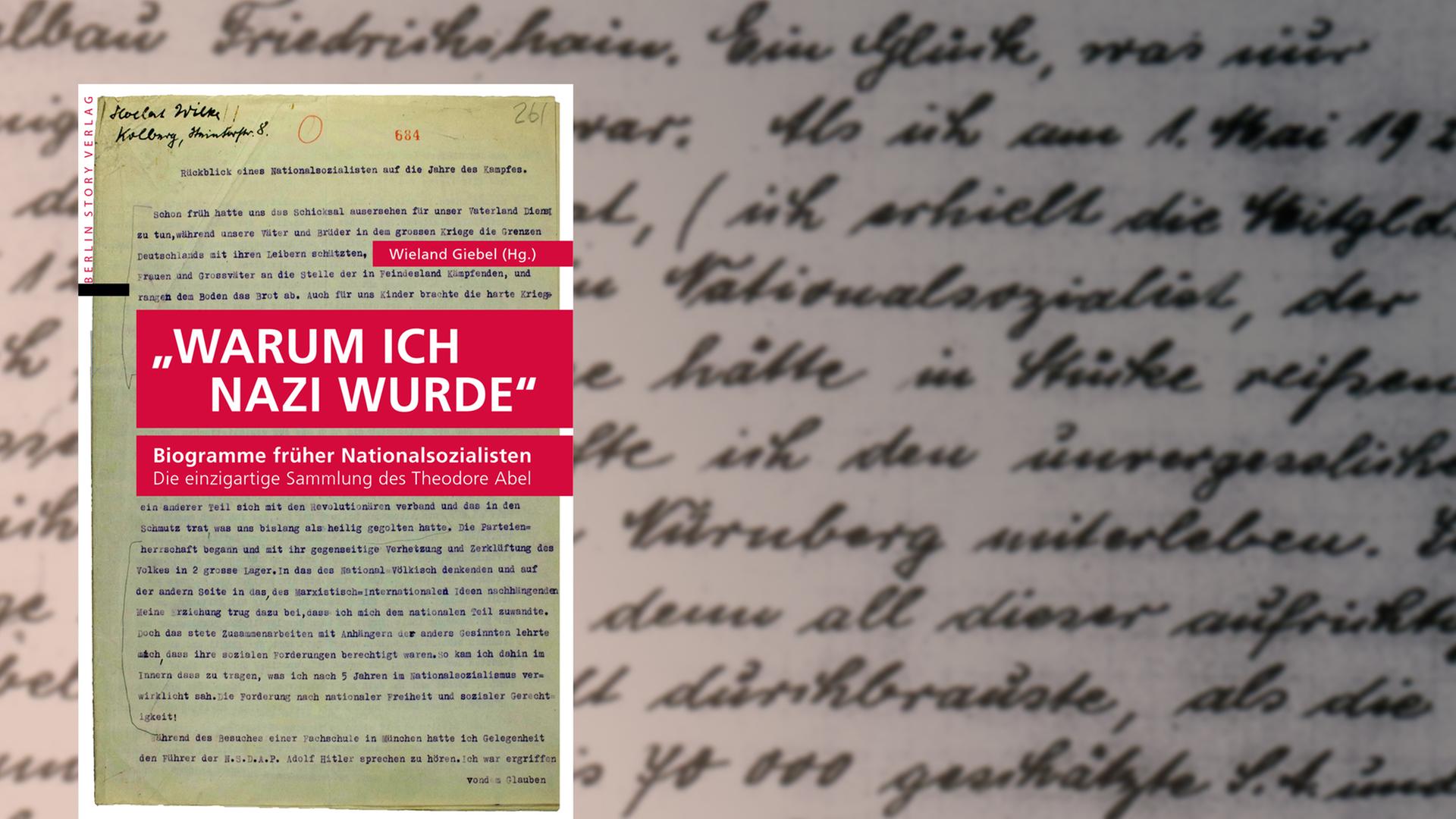 Fotomontage aus dem Cover des Buchs "Warum ich Nazi wurde" und einer Originalseite der im Buch veröffentlichten Biogramme früher Nationalsozialisten