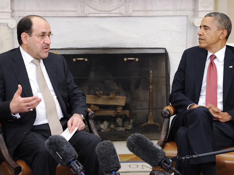 Nuri al-Maliki im Gespräch mit US-Präsident Barack Obama.