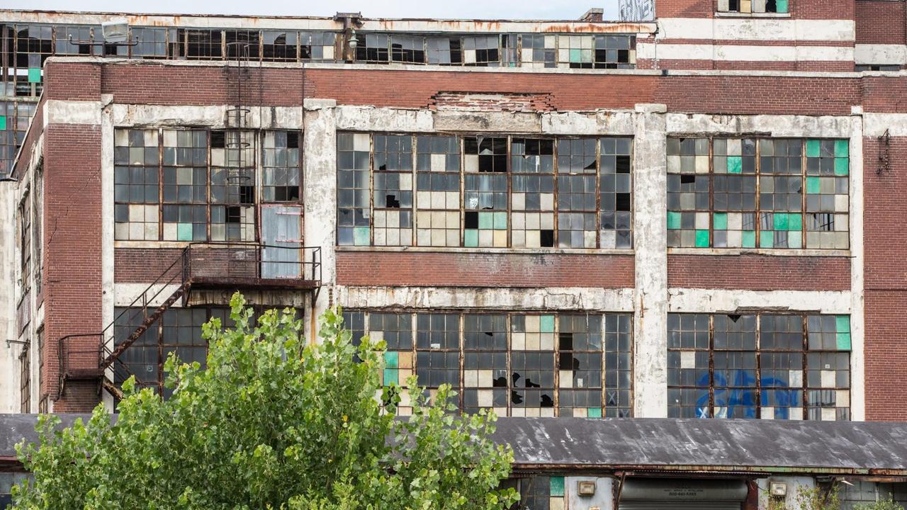Stillgelegtes Stahlwerk in Detroit, Michigan, USA, 09.08.2016. | Verwendung weltweit