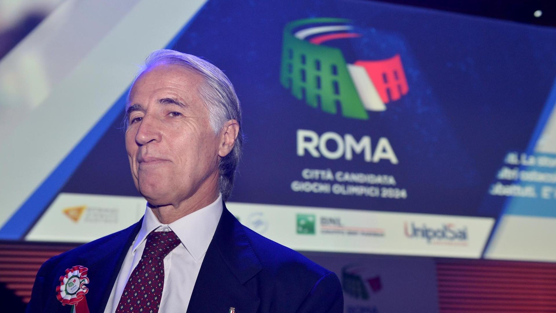 Giovanni Malago, Präsident des Italienischen Olympischen Komitees, wollte die Olympischen Spiele 2024 nach Rom holen. Giovanni Malago, Präsident des Italienischen Olympischen Komitees, wollte die Olympischen Spiele 2024 nach Rom holen.