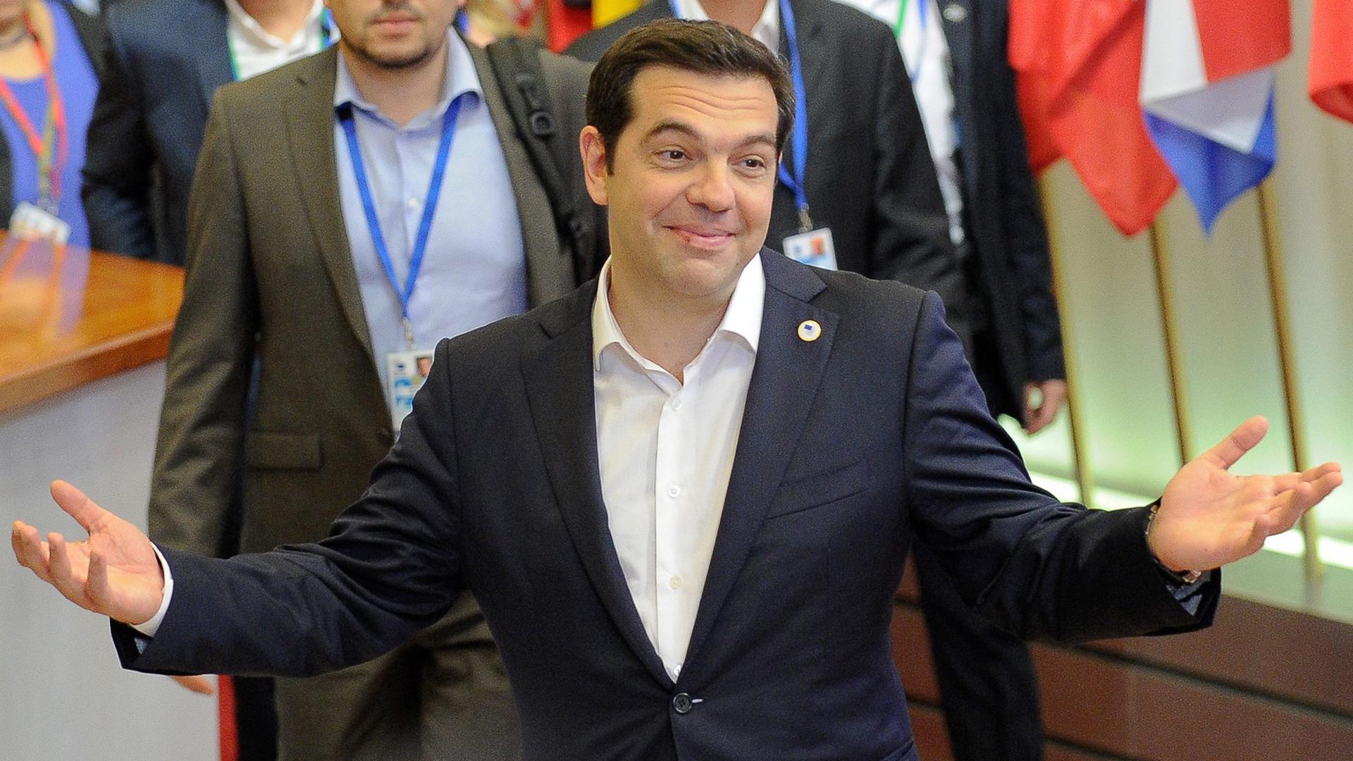 Der griechische Ministerpräsident Alexis Tsipras beim EU-Gipfel in Brüssel Der griechische Ministerpräsident Alexis Tsipras beim EU-Gipfel in Brüssel