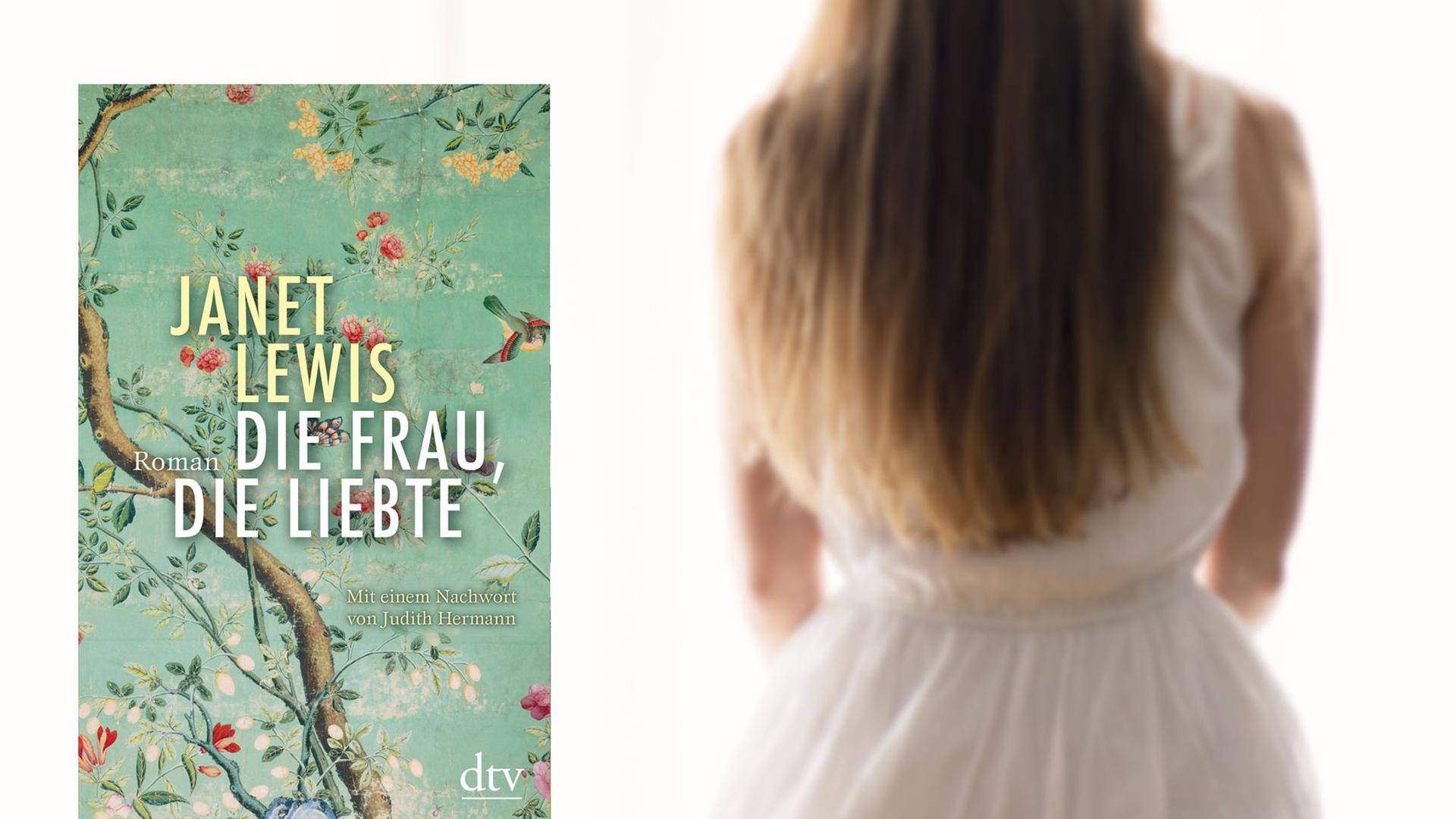 Buchcover "Die Frau, die liebte", links im Bild eine junge Frau in weißem Kleid von hinten Buchcover "Die Frau, die liebte", links im Bild eine junge Frau in weißem Kleid von hinten