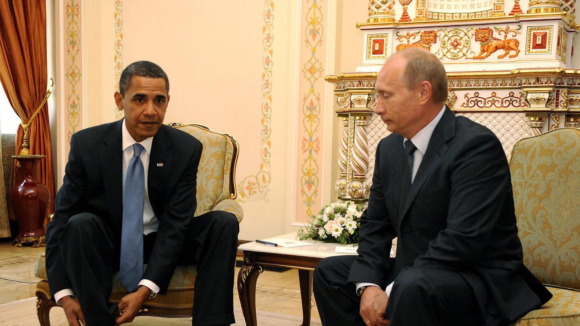 US-Präsident Barack Obama (l.) und Russlands Präsident Wladimir Putin bei einem Treffen in Moskau Ende 2009. US-Präsident Barack Obama (l.) und Russlands Präsident Wladimir Putin bei einem Treffen in Moskau Ende 2009.