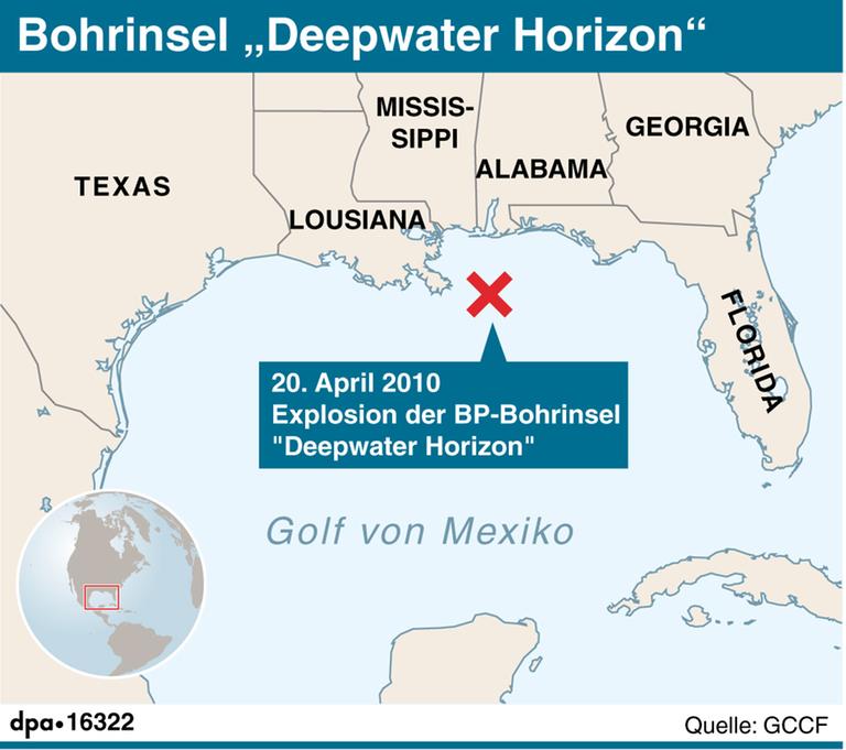 Am 20. April 2010 kam es auf der Bohrinsel "Deepwater Horizon" zu einer Explosion. Am 20. April 2010 kam es auf der Bohrinsel "Deepwater Horizon" zu einer Explosion.