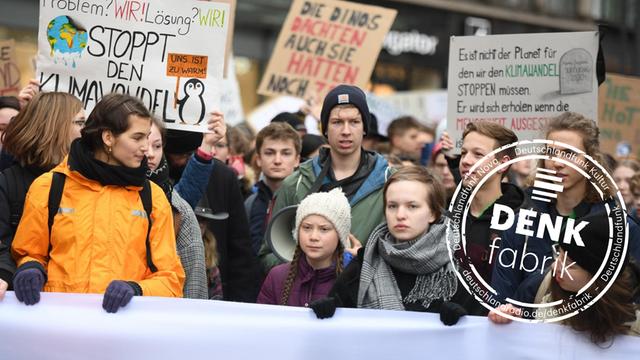 Klimaaktivistin Greta Thunberg bei einer Kundgebung in Hamburg