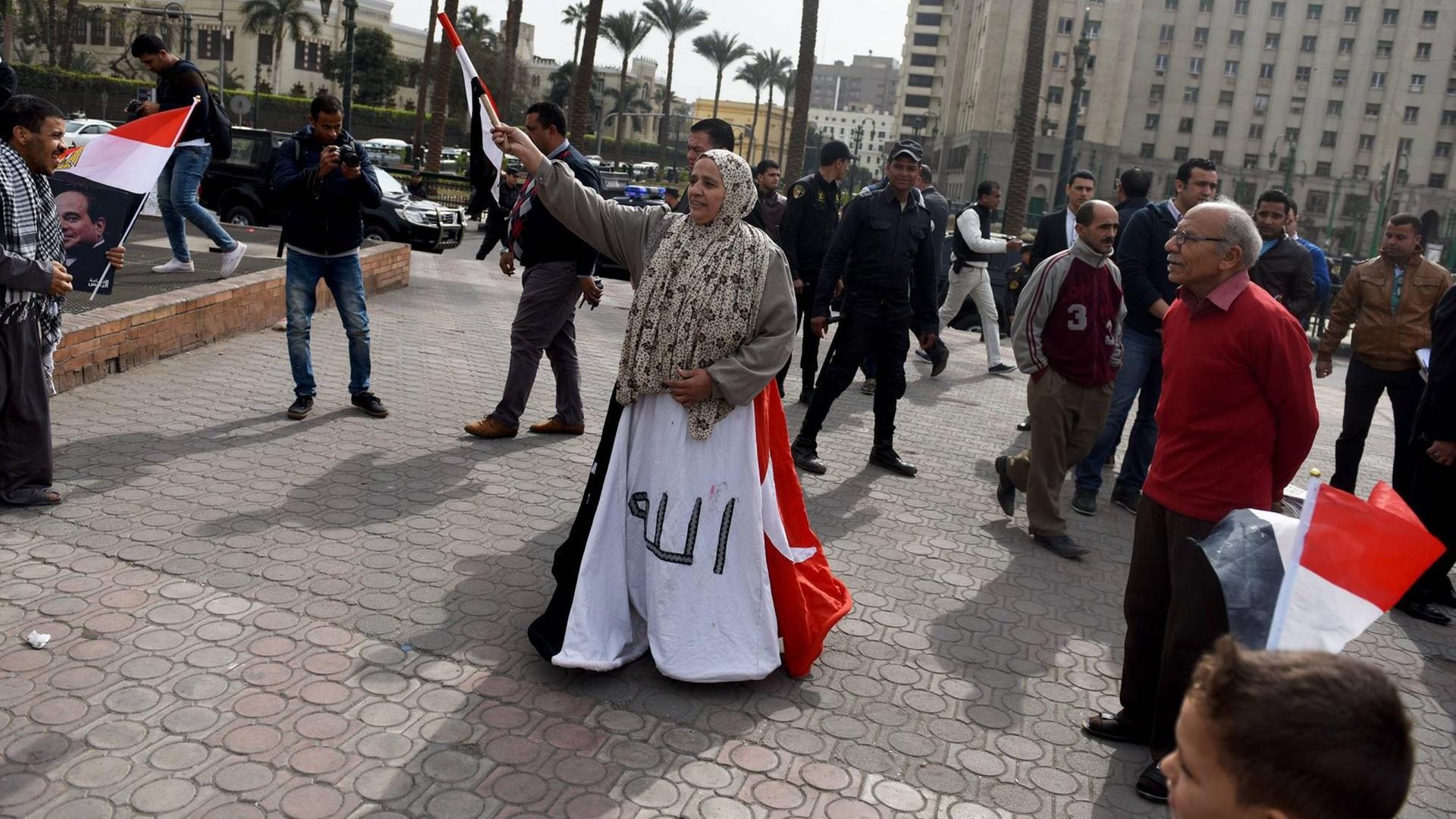 Ägypten: Feierlichkeiten auf dem Tahrir-Platz in Kairo am 25.1.17. Ägypten: Feierlichkeiten auf dem Tahrir-Platz in Kairo am 25.1.17.
