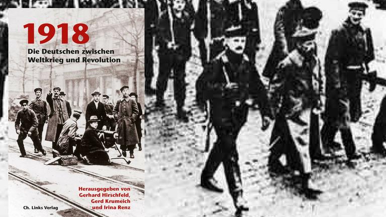 Buchcover / Hintergrund: Demonstrierende Matrosen in Kiel beim Ausbruch der Revolution im November 1918
