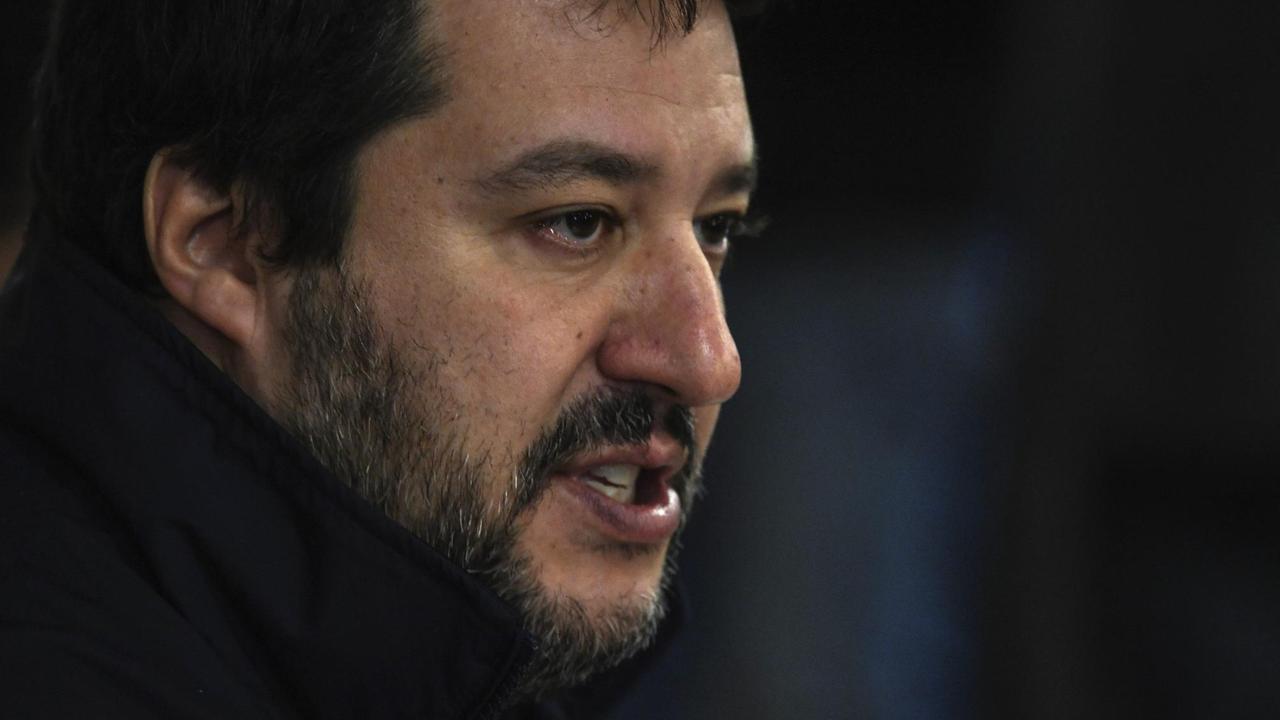 Porträtaufnahme des italienischen Rechtspopulisten Matteo Salvini. Porträtaufnahme des italienischen Rechtspopulisten Matteo Salvini.