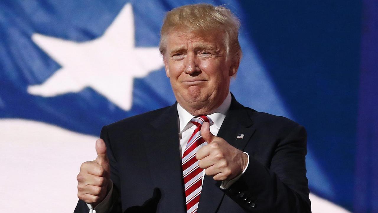Donald Trump nach seiner Wahl zum Präsidentschafts-Kandidaten der Republikaner Donald Trump nach seiner Wahl zum Präsidentschafts-Kandidaten der Republikaner