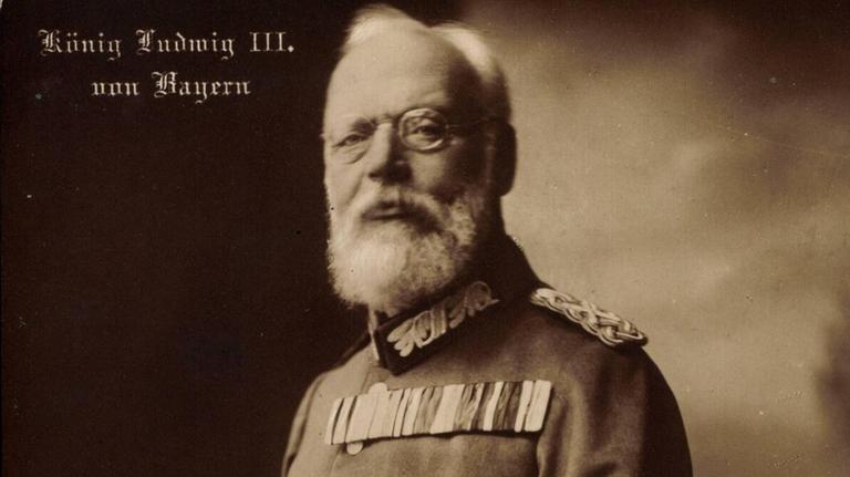 Schwarzweiß-Porträt von König Ludwig III. von Bayern Schwarzweiß-Porträt von König Ludwig III. von Bayern
