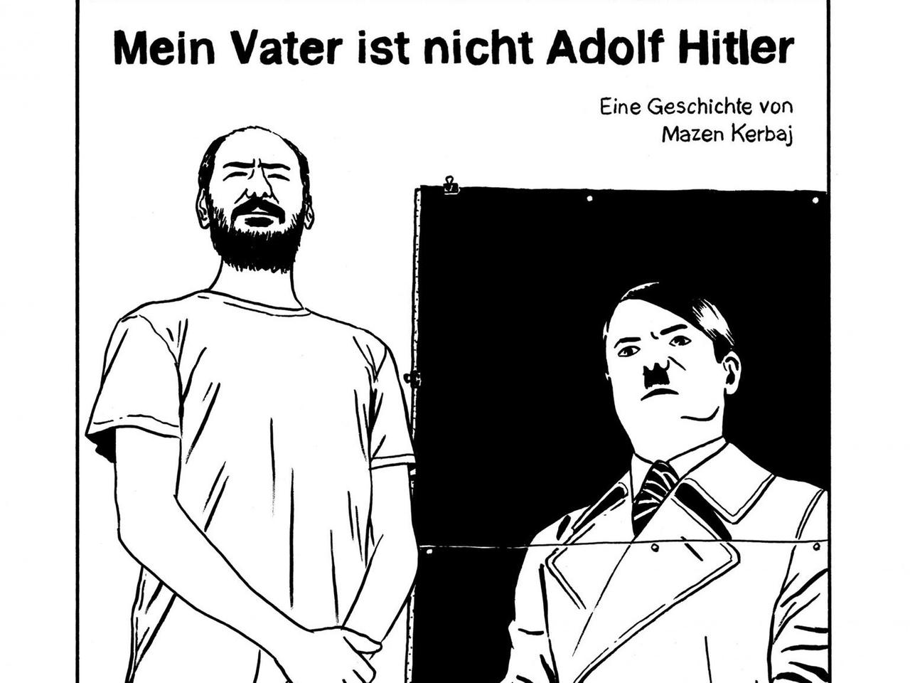 Eine Zeichnung von Mazen Kerbaj zum Feature "Mein Vater ist nicht Adolf Hitler" Eine Zeichnung von Mazen Kerbaj zum Feature "Mein Vater ist nicht Adolf Hitler"