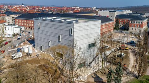 Der Neubau des Bauhaus-Museums in Weimar am 22.03.19