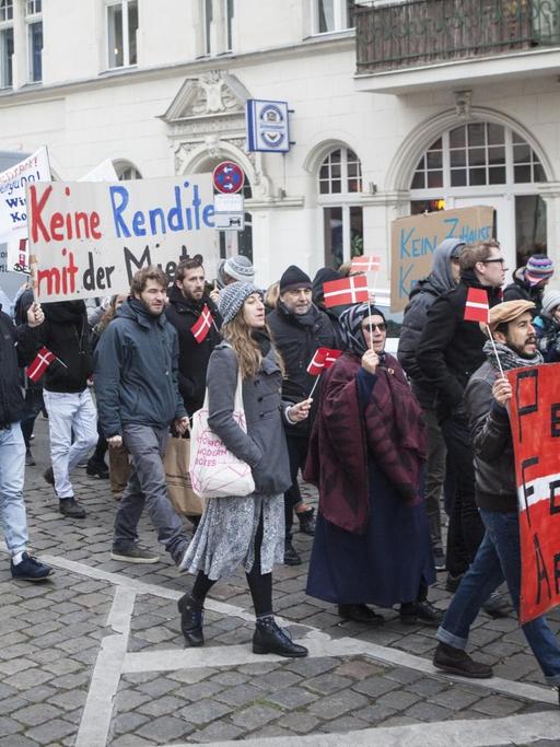 Protest von Anwohnern in Berlin gegen den Verkauf ihrer Wohnungen.