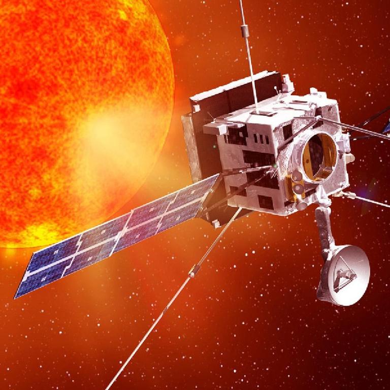 Künstlerische Darstellung des Solar Orbiter im Einsatz 