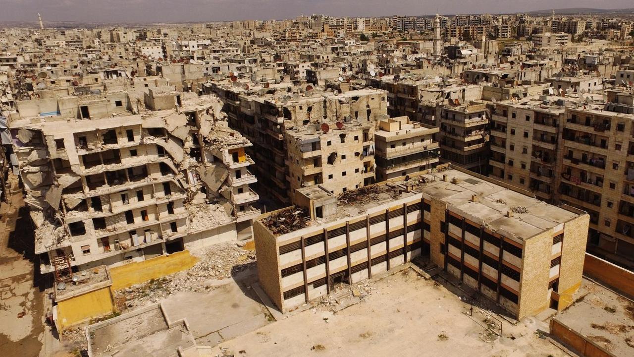 Ein Bild aus Aleppo vom 13. April 2016 zeigt die Zerstörung der Stadt Ein Bild aus Aleppo vom 13. April 2016 zeigt die Zerstörung der Stadt