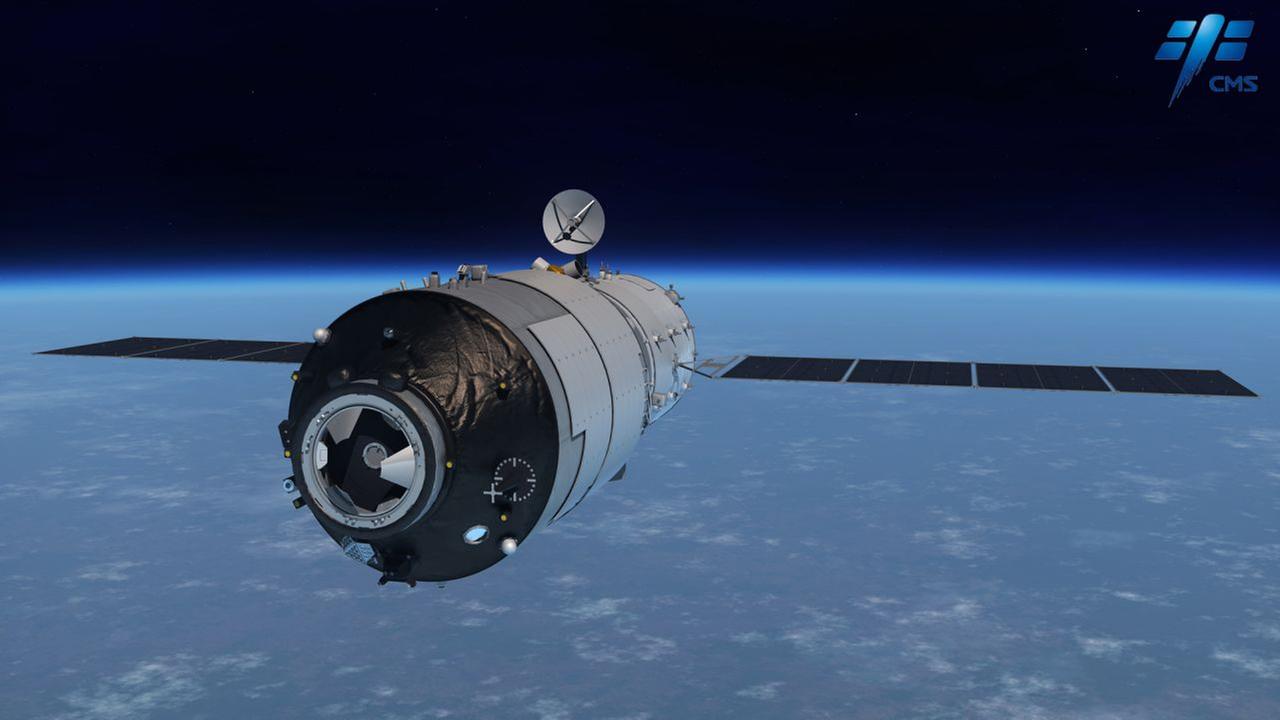 Tiangong-1 in der Umlaufbahn (Zeichnung )