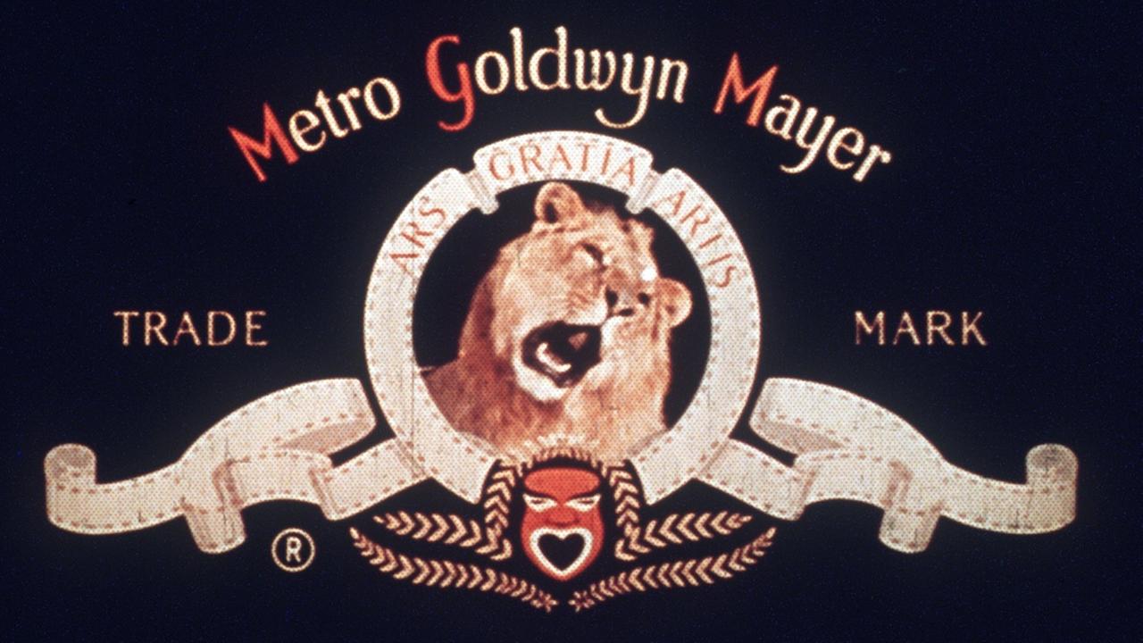 Das Logo des US-Filmstudios Metro Goldwyn Mayer: Ein brüllender Löwe verziert mit Filmbändern.