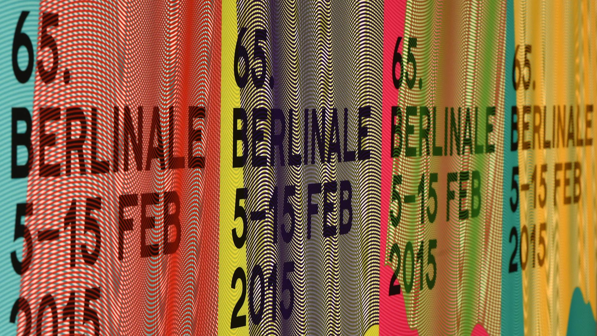 Der Schriftzug der 65. Internationalen Filmfestspiele ist in Berlin im Hotel Hyatt auf Plakaten zu sehen. Die Berlinale findet vom 05. bis zum 15.02. in Berlin statt. Der Schriftzug der 65. Internationalen Filmfestspiele ist in Berlin im Hotel Hyatt auf Plakaten zu sehen. Die Berlinale findet vom 05. bis zum 15.02. in Berlin statt.