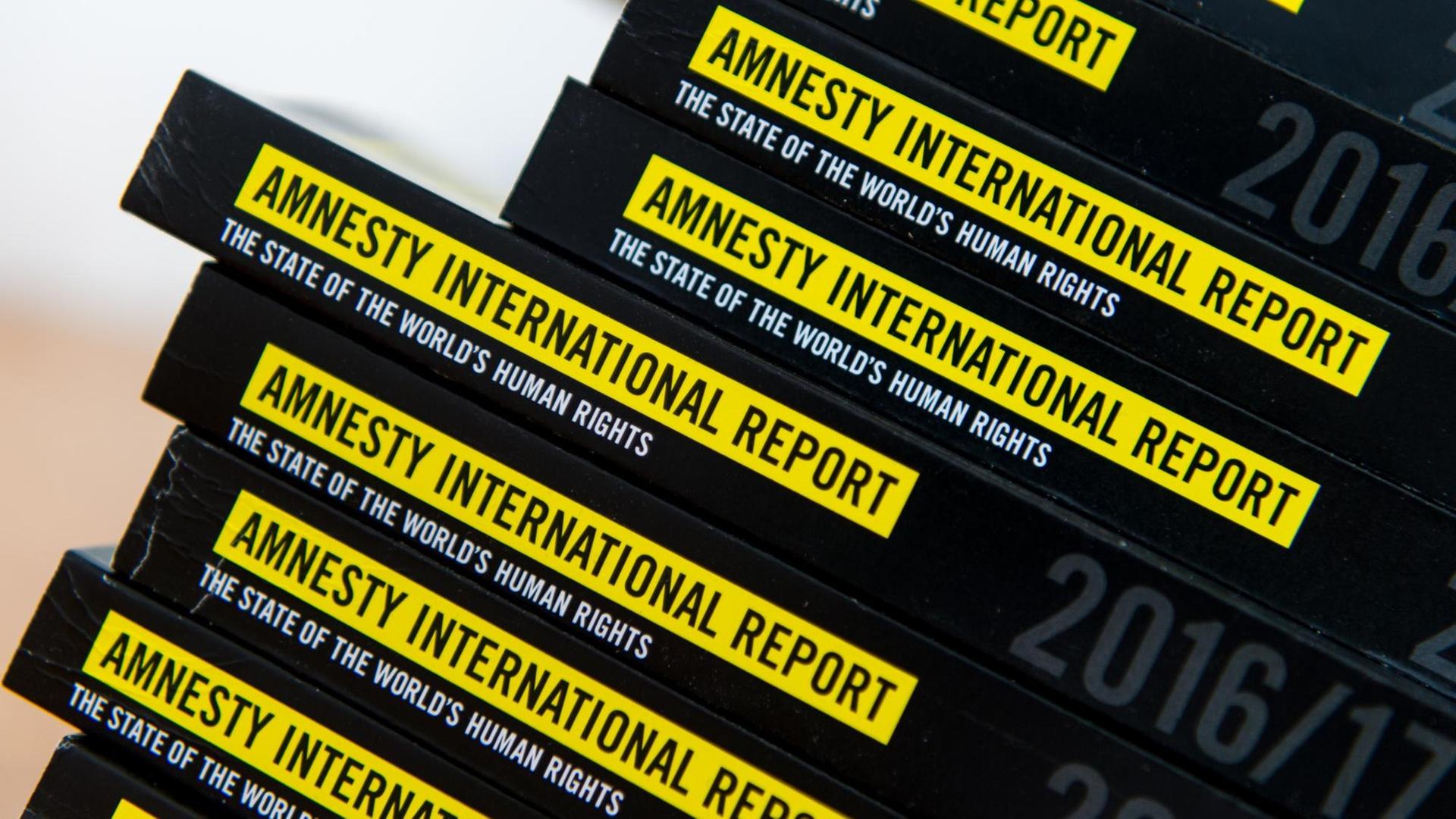 Aktuelle Ausgaben des Jahresberichts 2016/2017 von Amnesty International. Aktuelle Ausgaben des Jahresberichts 2016/2017 von Amnesty International.