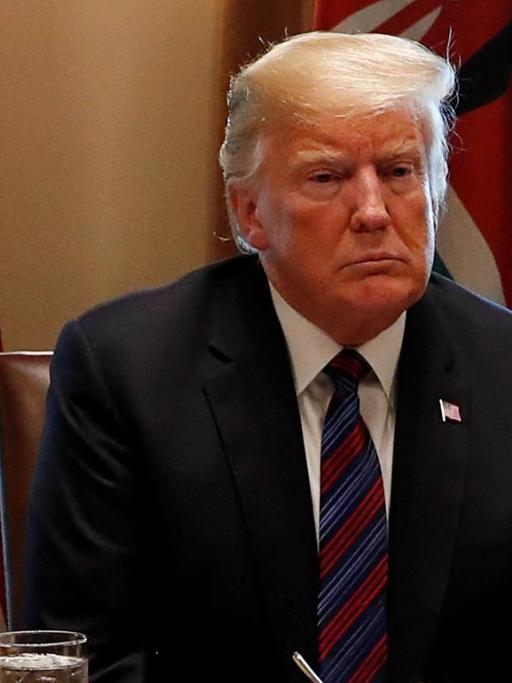 US-Präsident Donald Trump bei einem Treffen mit dem kenianischen Präsidenten Uhuru Kenyatta im Weißen Haus.