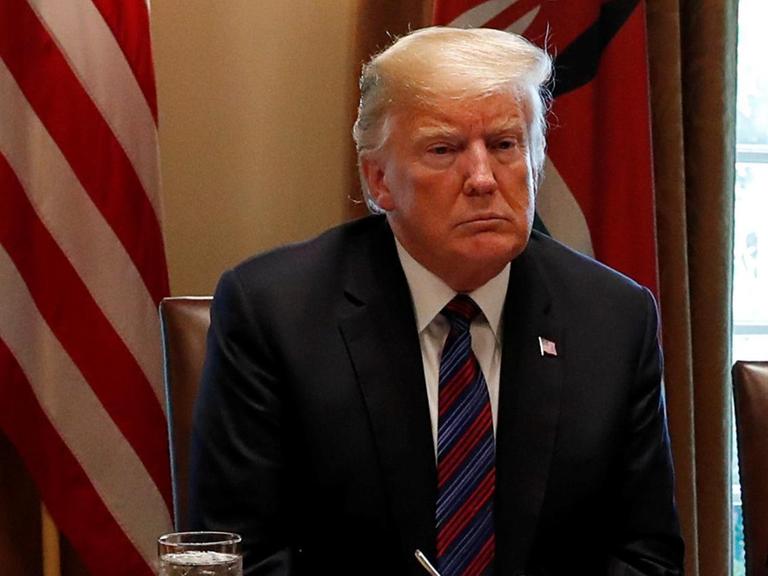 US-Präsident Donald Trump bei einem Treffen mit dem kenianischen Präsidenten Uhuru Kenyatta im Weißen Haus.