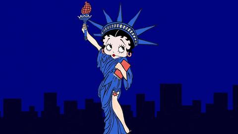 Eine kolorierte Version von Betty Boop als Freiheitsstatue