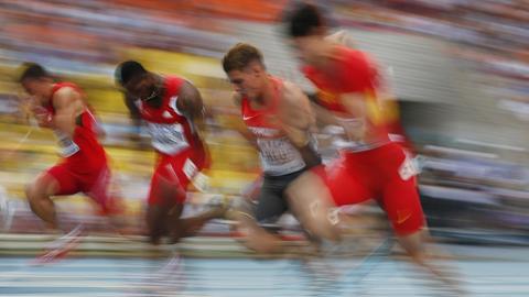 Sprinter bei der Leichtathletik-Weltmeisterschaft 2013 in Moskau