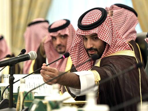 Mohammed bin Salman, Kronprinz von Saudi-Arabien, am 14. Oktober 2019 bei Gesprächen zwischen Russland und Saudi-Arabien.