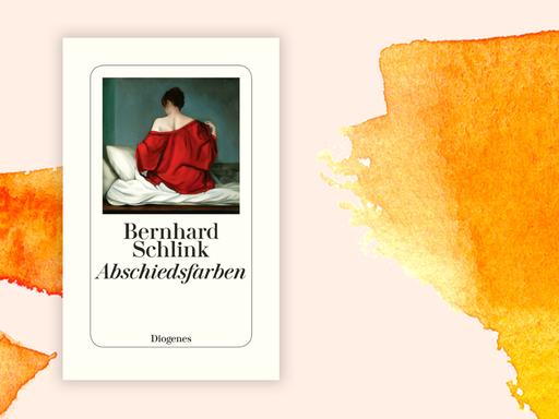 Das Buchcover "Abschiedsfarben" von Bernhard Schlink ist vor einem grafischen Hintergrund zu sehen.