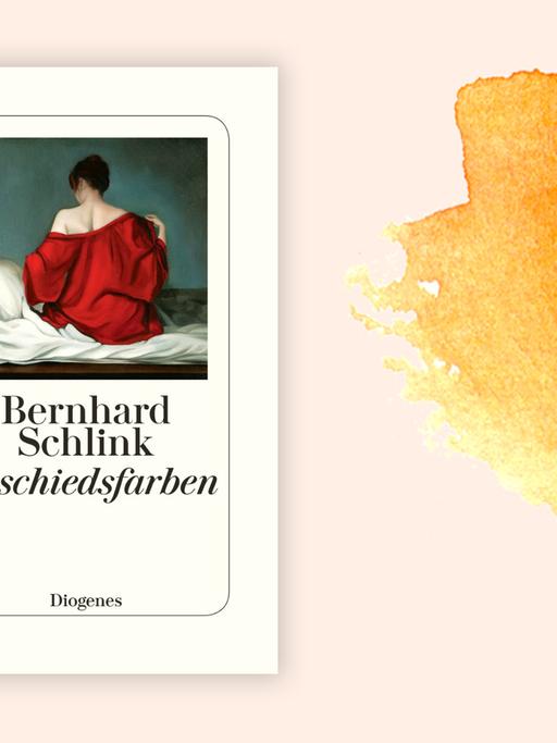 Das Buchcover "Abschiedsfarben" von Bernhard Schlink ist vor einem grafischen Hintergrund zu sehen.