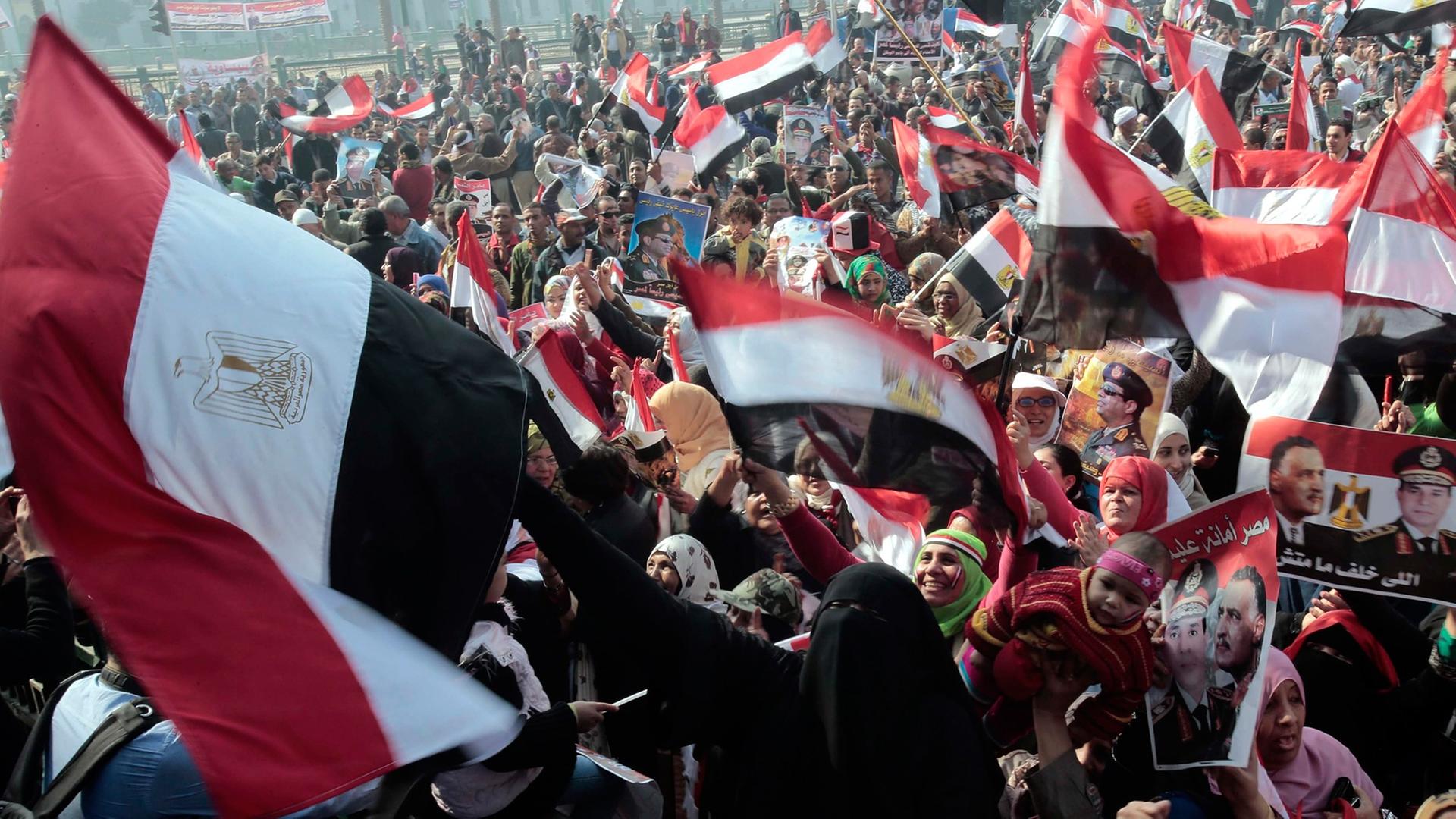 Feier zum Jahrestag der Revolution in Ägypten am 25.01.2014