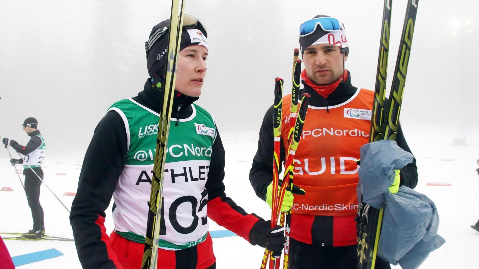 Biathletin Vivian Hösch mit Guide Florian Schillinger beim Para-Weltcup in Oberried 2018 Biathletin Vivian Hösch mit Guide Florian Schillinger beim Para-Weltcup in Oberried 2018