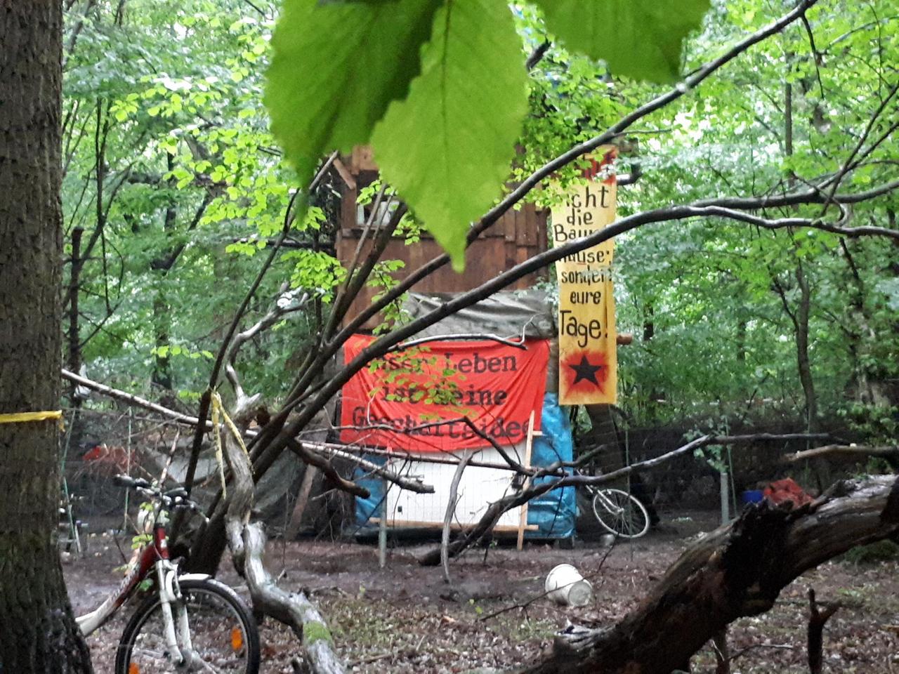 Hütten von Baumbesetzern im Hambacher Forst Hütten von Baumbesetzern im Hambacher Forst